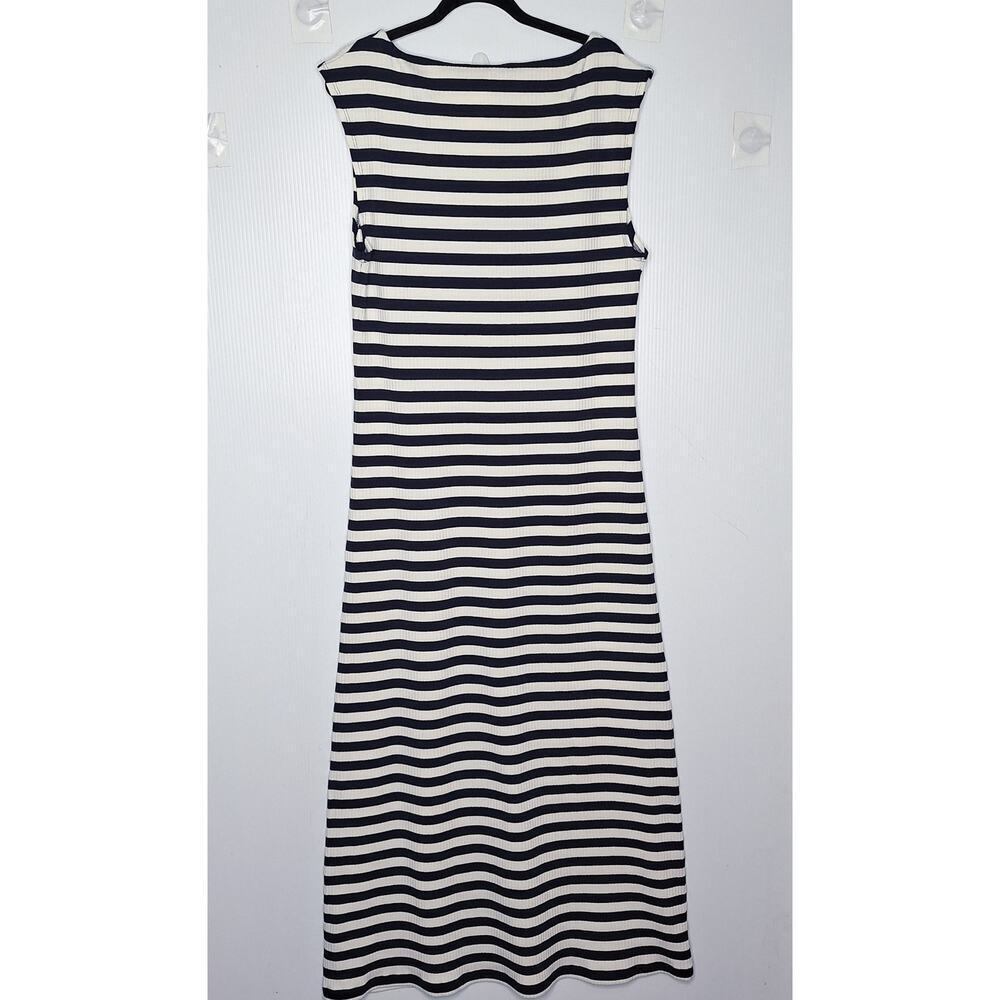 J. Crew Knit Boatneck Midi Maxi Dress Striped Ribbed Medium Nautical Preppy NEW - Picture 10 of 11